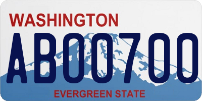 WA license plate ABO0700