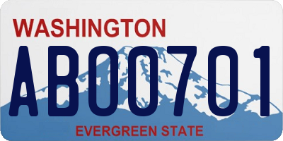 WA license plate ABO0701