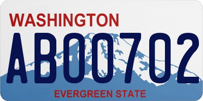 WA license plate ABO0702