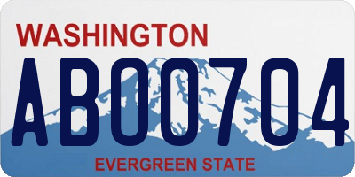 WA license plate ABO0704