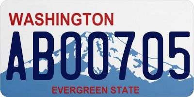 WA license plate ABO0705