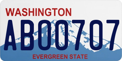 WA license plate ABO0707