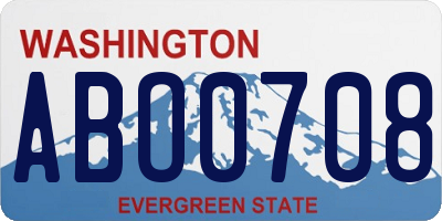 WA license plate ABO0708