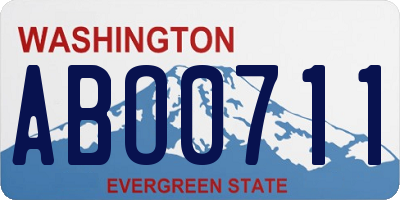 WA license plate ABO0711