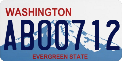 WA license plate ABO0712