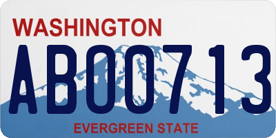 WA license plate ABO0713