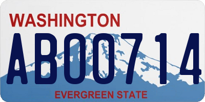 WA license plate ABO0714