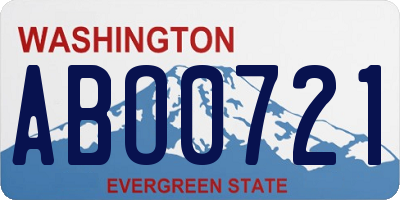 WA license plate ABO0721