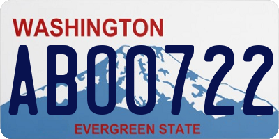 WA license plate ABO0722