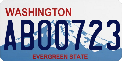 WA license plate ABO0723