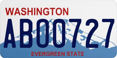 WA license plate ABO0727
