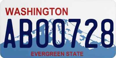 WA license plate ABO0728