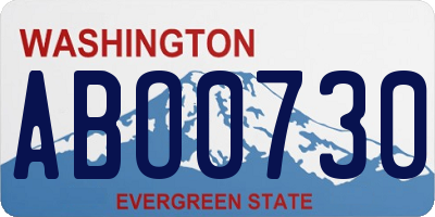 WA license plate ABO0730