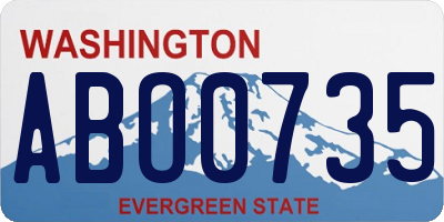 WA license plate ABO0735