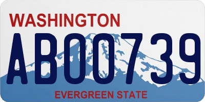 WA license plate ABO0739