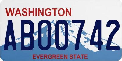 WA license plate ABO0742