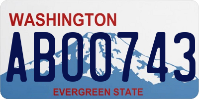 WA license plate ABO0743