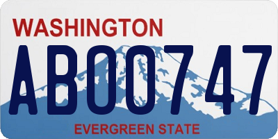 WA license plate ABO0747