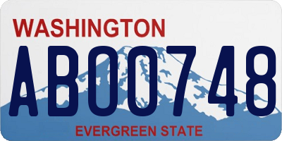 WA license plate ABO0748