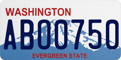 WA license plate ABO0750