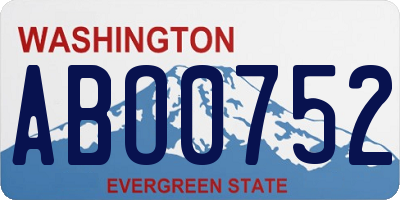WA license plate ABO0752