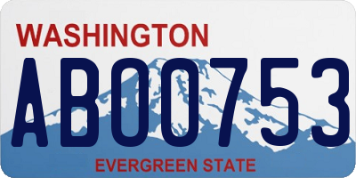 WA license plate ABO0753