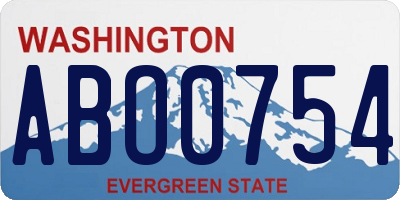 WA license plate ABO0754