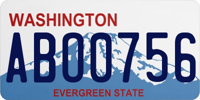 WA license plate ABO0756