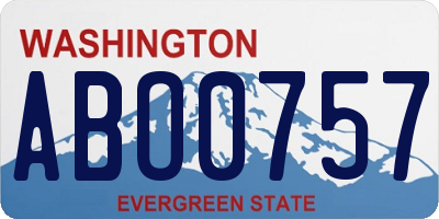 WA license plate ABO0757