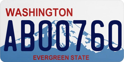 WA license plate ABO0760