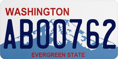 WA license plate ABO0762