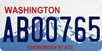 WA license plate ABO0765