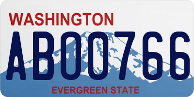 WA license plate ABO0766