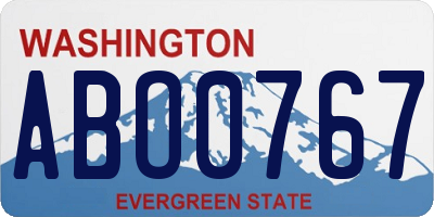 WA license plate ABO0767