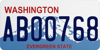 WA license plate ABO0768