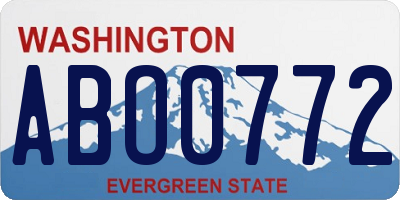 WA license plate ABO0772