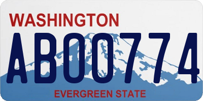 WA license plate ABO0774