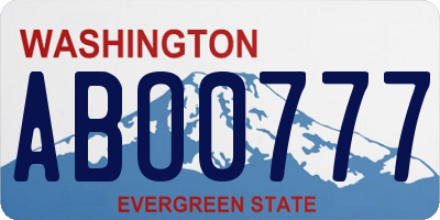 WA license plate ABO0777