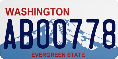 WA license plate ABO0778