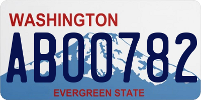 WA license plate ABO0782