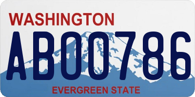 WA license plate ABO0786