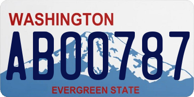 WA license plate ABO0787