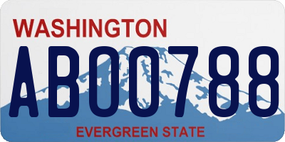WA license plate ABO0788