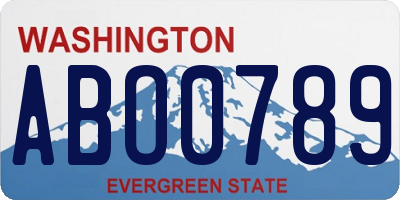 WA license plate ABO0789