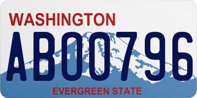 WA license plate ABO0796