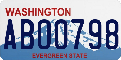 WA license plate ABO0798