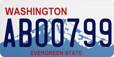 WA license plate ABO0799