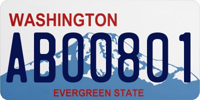 WA license plate ABO0801