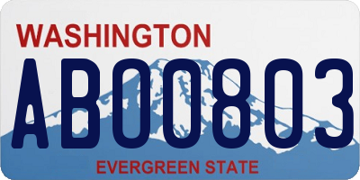 WA license plate ABO0803