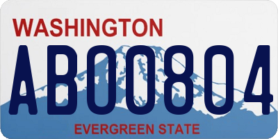 WA license plate ABO0804